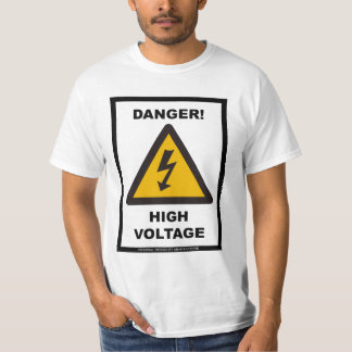T-shirt Danger ! Haute tension - blanc