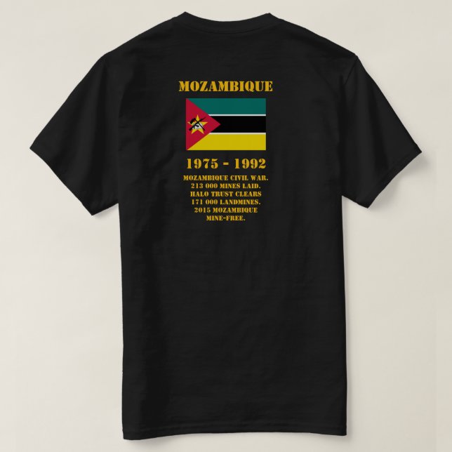 T-shirt Danger Landmines, Mozambique (Design dos)