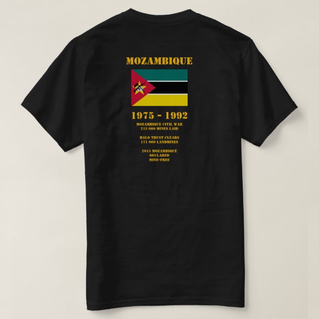 T-shirt Danger Mines, Mozambique (Design dos)