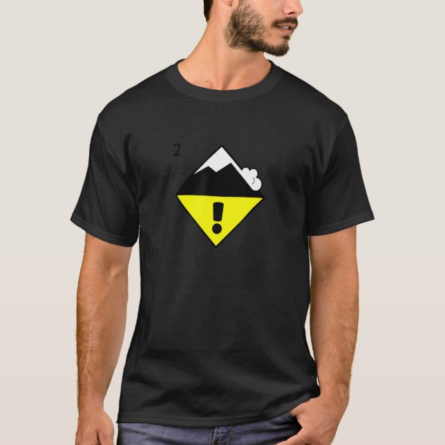 T-shirt Danger moyen d'avalanche Ski de fond Snowb (Devant)