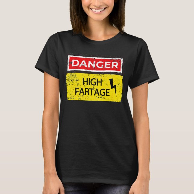 T-shirt Danger Panier Farce Flatulence Signe Farter (Devant)
