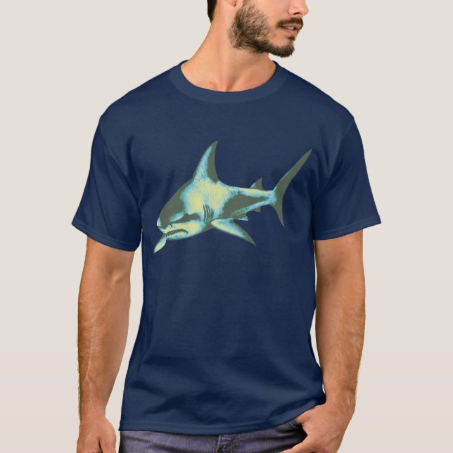 T-shirt danger, requins, prudence (Devant)