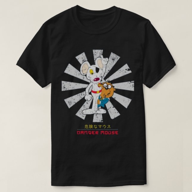 T-shirt Danger Souris Rétro Japonais (Design devant)