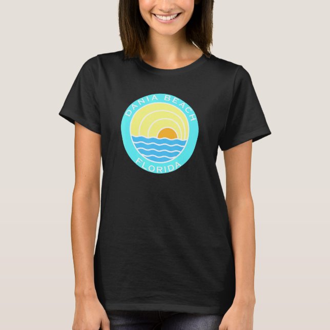 T-shirt Dania Beach Floride Retro Sunset (Devant)