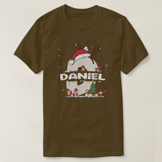 T-shirt Daniel Christmas w Daniel Nom pour les Noël drôles (Design devant)