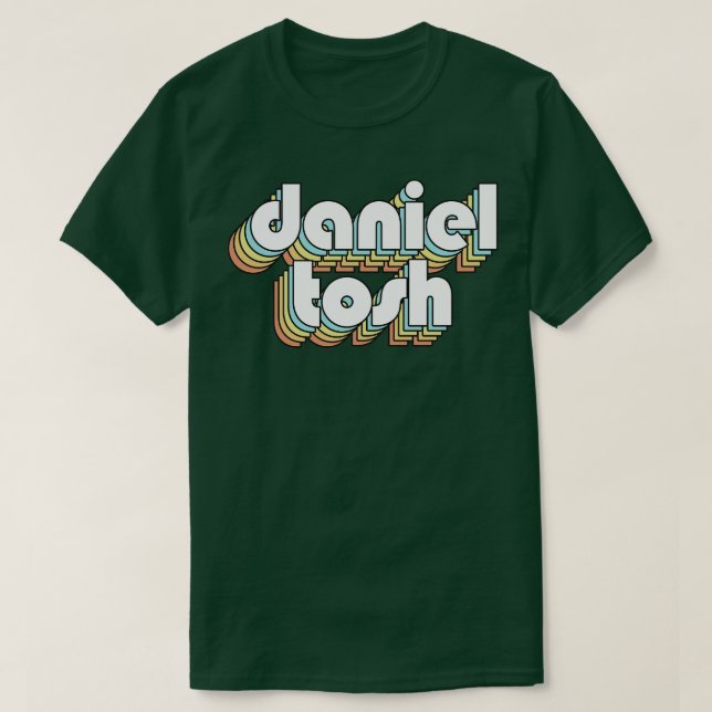 T-shirt Daniel Tosh Retro Typographie arc-en-ciel style dé (Design devant)
