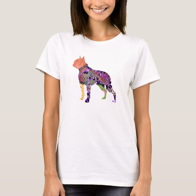 T-shirt d'animal familier de patchwork de Boston (Devant)