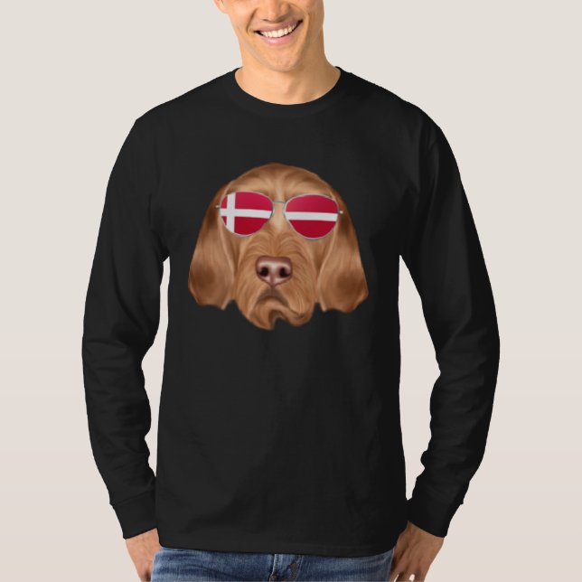 T-shirt Danish Flag Dogues de Bordeaux Dog Denmark Pocket (Devant)