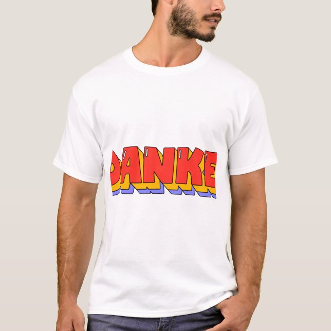 T-shirt Danke Typographie de style rétro. (Devant)