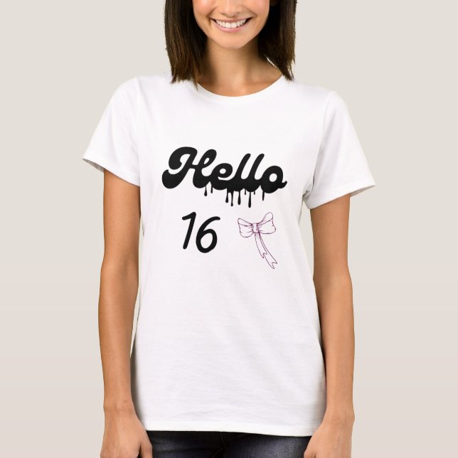 T-shirt d'anniversaire 16 ans pour filles – Douce  (Devant)