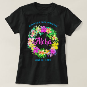 T-shirt d'anniversaire Aloha Tropical Hawaiian Lua