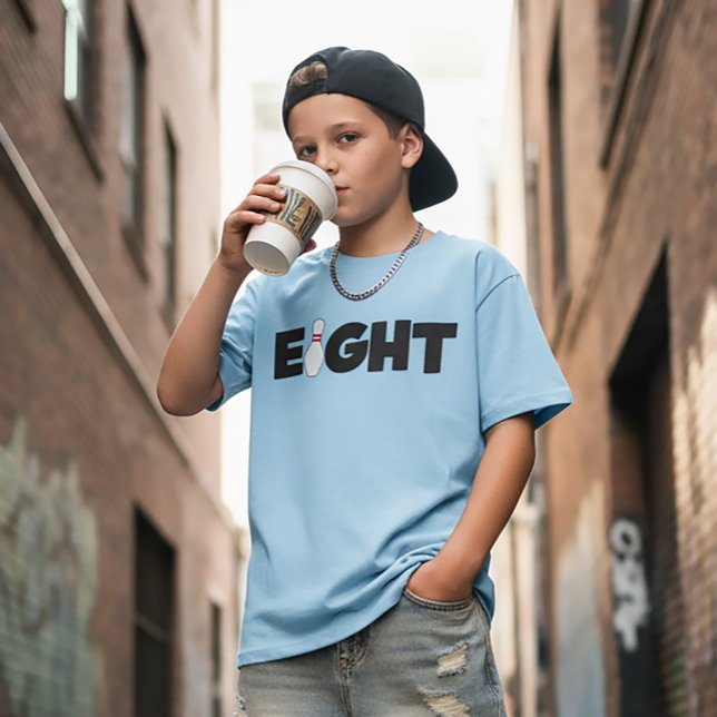 T-Shirt d'anniversaire de bowling 8 ans pour enfan (Créateur téléchargé)