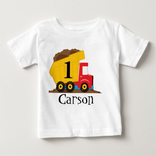 T-shirt d'anniversaire de camion à benne (Devant)