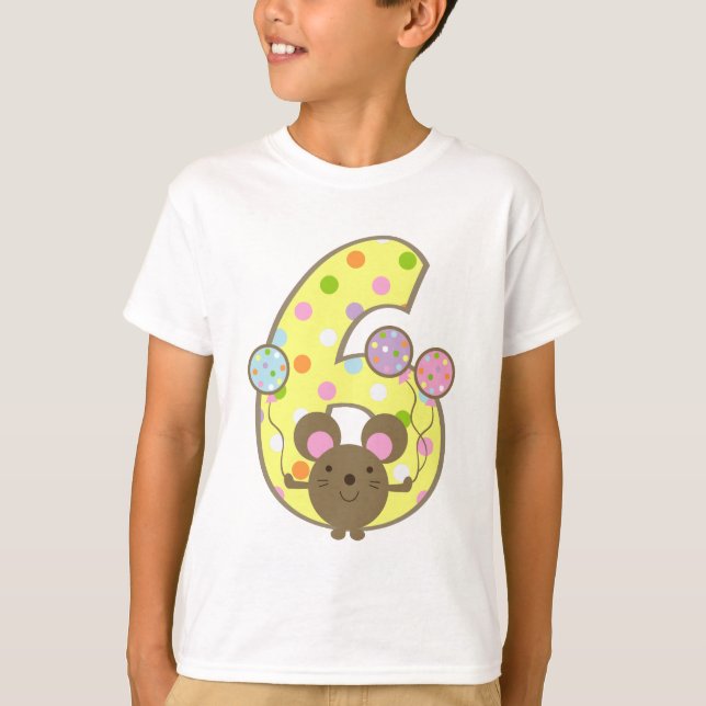 T-shirt d'anniversaire de jaune de souris de (Devant)