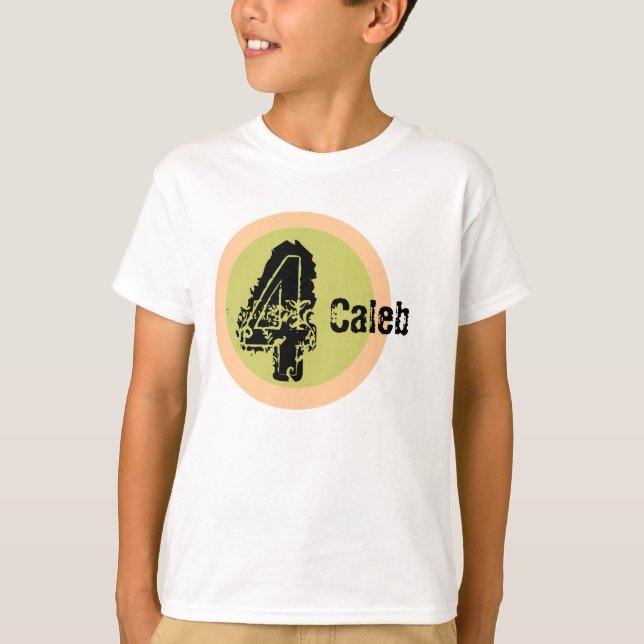 T-shirt d'anniversaire de nom et d'âge de cercle (Devant)