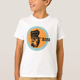 T-shirt d'anniversaire de nom et d'âge de cercle