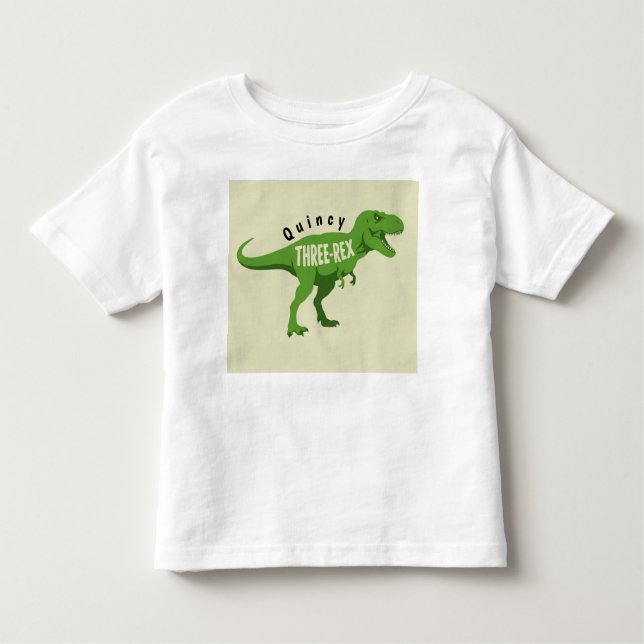 T-shirt d'anniversaire de trois-rex avec un nom qu (Devant)