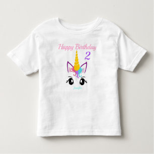 T-shirt d'anniversaire des filles de l'Unicorne Pe