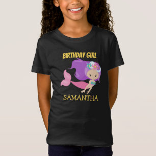 T-shirt d'anniversaire jaune sirène