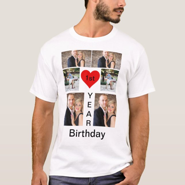 T-shirt d'anniversaire moderne personnalisé (Devant)