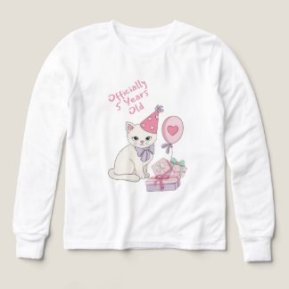 T-shirt d'anniversaire pour filles de 5 ans avec u