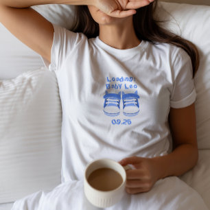 T-Shirt d'annonce de chaussons de bébé nom date