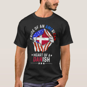 T-shirt Dano-Américain Amérique Fierté Pays Étranger Danem