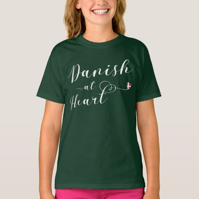 T-shirt Danois Au Coeur, Danemark (Devant)