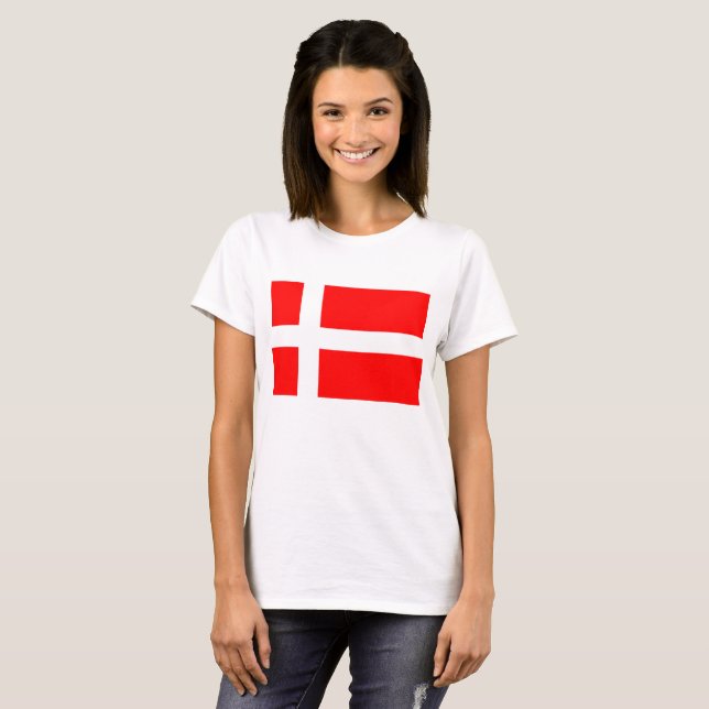 T-shirt danois de drapeau (Devant entier)