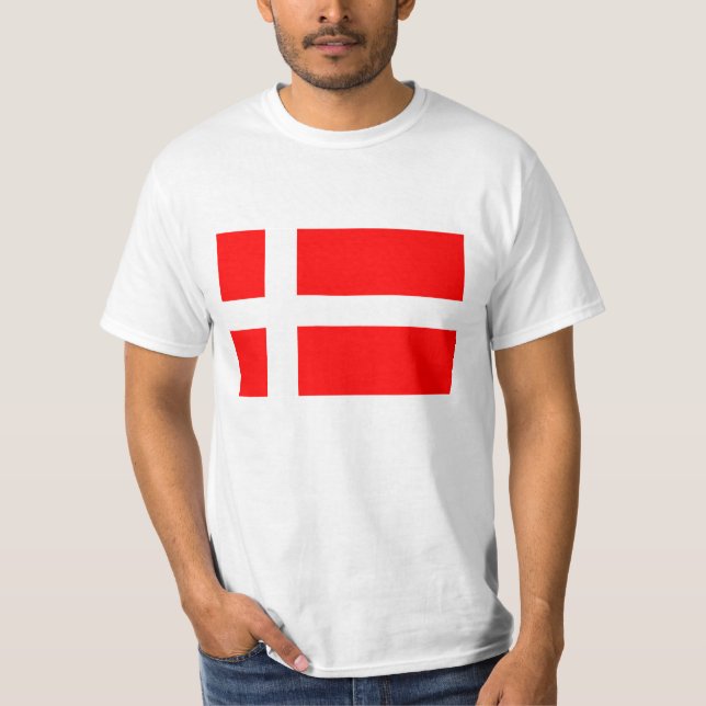 T-shirt danois de drapeau (Devant)