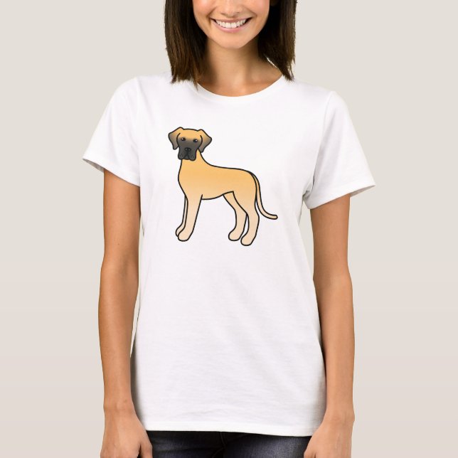T-shirt Danois géant fauve dessin animé (Devant)