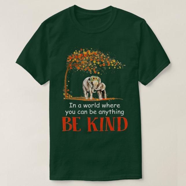 T-shirt Dans A World Where You Can Be Anything Be Kind Ele (Design devant)