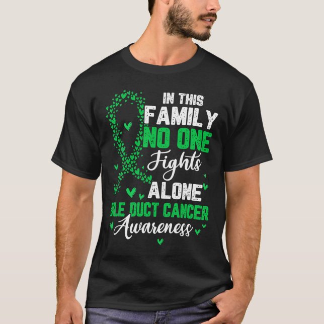 T-shirt Dans Cette Famille Personne ne combat seul Bile Du (Devant)