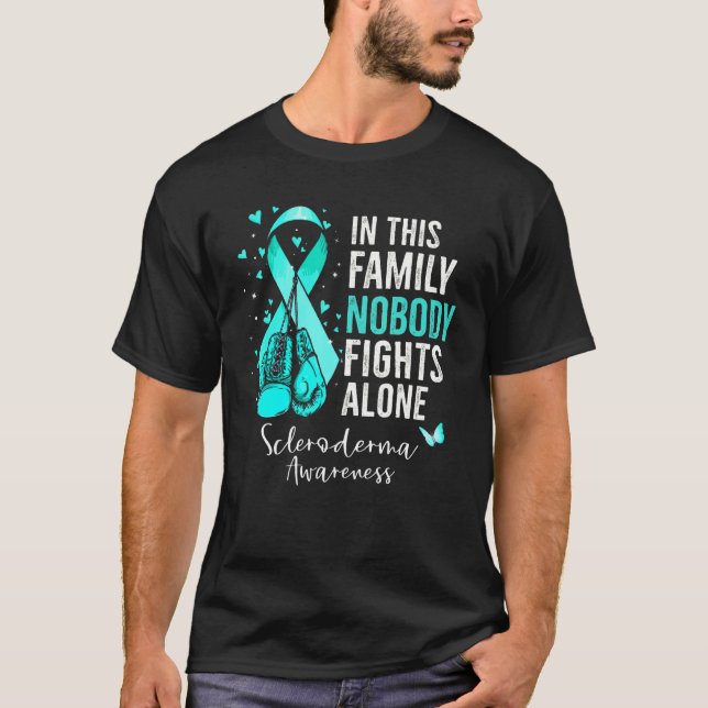T-shirt Dans Cette Famille Personne ne combat seul Sclerod (Devant)