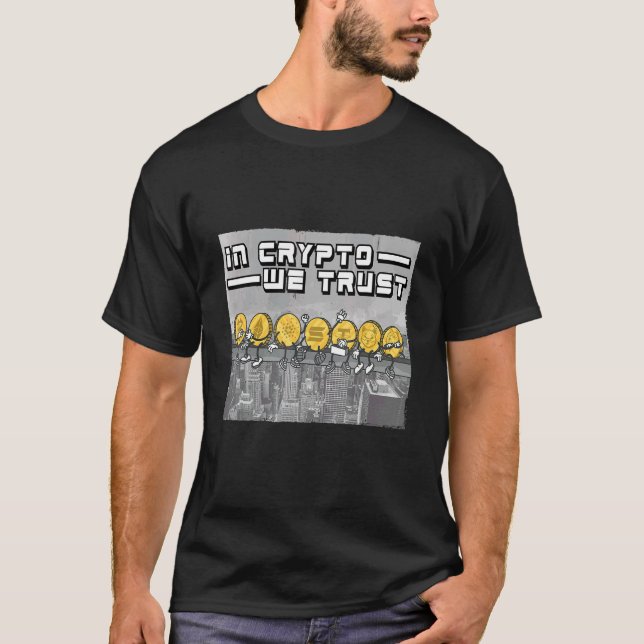 T-shirt Dans Crypto nous avons confiance Crypto Bitcoin Mi (Devant)