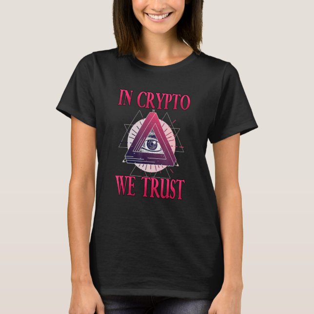 T-shirt Dans Cypto nous faisons confiance Bitcoin Blockcha (Devant)