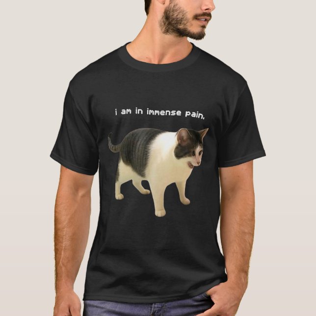 T-shirt Dans drôle suis immense douleur chat mème (Devant)