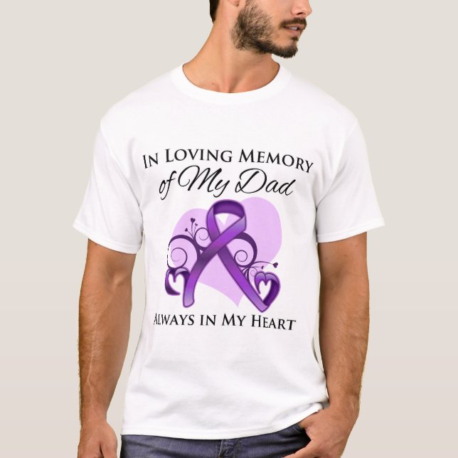 T-shirt Dans la mémoire de mon papa - Cancer pancréatique (Devant)