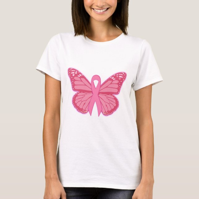 T-shirt Dans Le Papillon Rose (Devant)