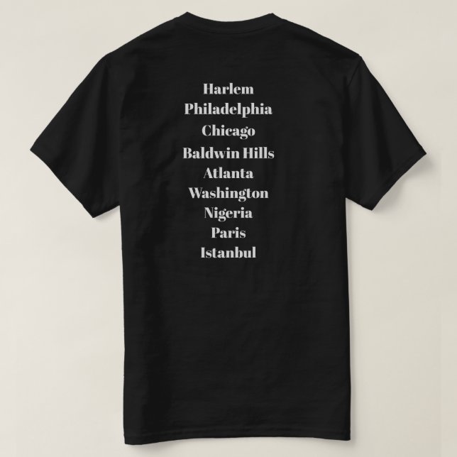 T-shirt "dans le quartier, autour du monde," HWM (Design dos)