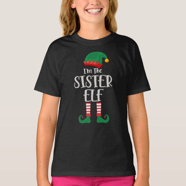 T-shirt Dans le Sister Elf Matching Christmas (Devant)