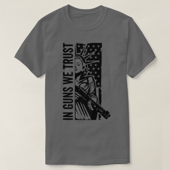 T-shirt Dans les armes, nous faisons confiance à Liberty L (Design devant)