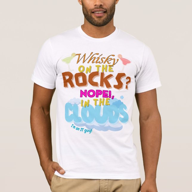 T-shirt Dans les nuages pour les gens de l'informatique  (Devant)
