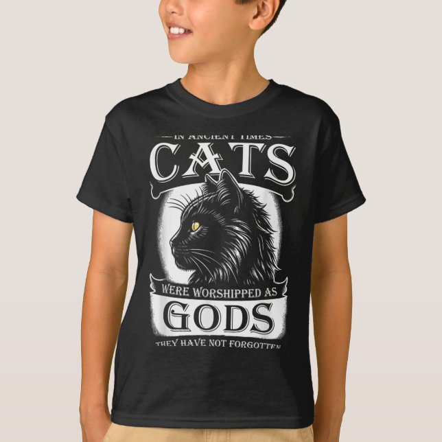 T-shirt Dans Les Temps Anciens, Les Chats Étaient adorés C (Devant)