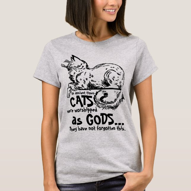 T-shirt Dans les temps anciens les chats étaient adorés co (Devant)