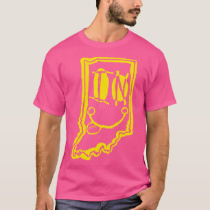 T-shirt Dans les yeux Indiana Grunge souriant visage Jaune