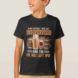 T-shirt Dans Ma Défense, J'Ai Été Laissé Pub Non Supervisé