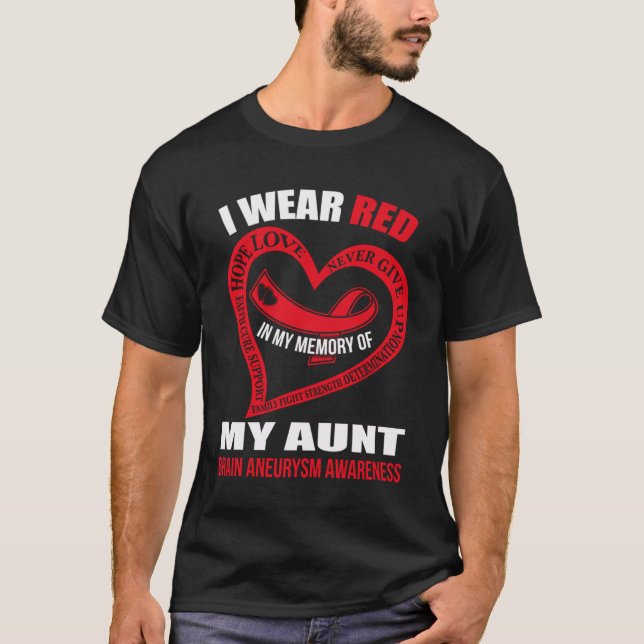 T-shirt Dans ma mémoire de ma tante BRAIN ANEURYSM SENSIBI (Devant)