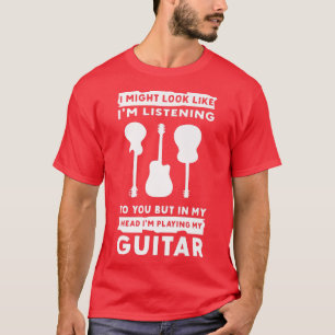T-shirt Dans Ma Tête Je Joue Mon Guitare Musicien De La Gu