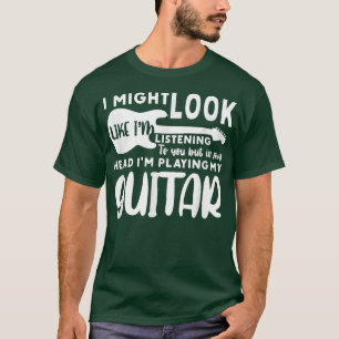 T-shirt Dans Ma Tête Je Joue Mon Guitare Musicien De La Gu